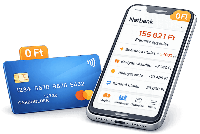 online bankszámlanyitás mobilalkalmazásban netbank felülettel bankkártyával és 0 Ft számlavezetési lehetőséggel